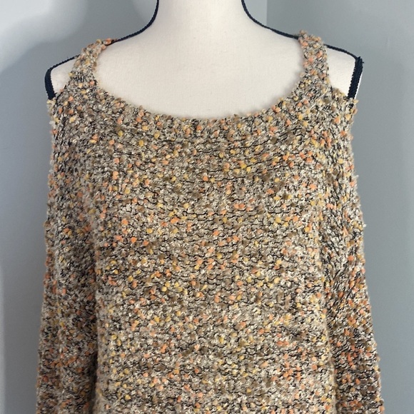 Umgee Boho Chunky Knit Cold Shoulder Sweater Dress - Picture 2 of 7